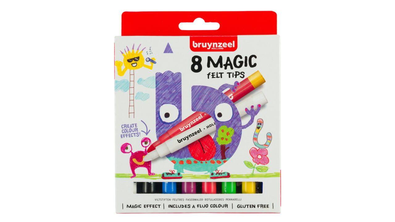Viltstift Bruynzeel Kids Magic assorti 8 stuks