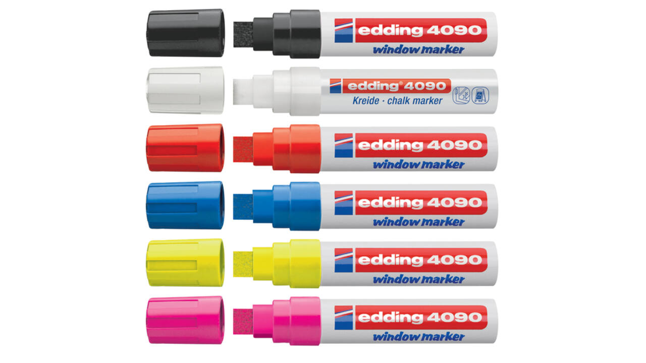 Krijtstift edding 4090 window schuin 4-15mmzwart bister à 1 stuk
