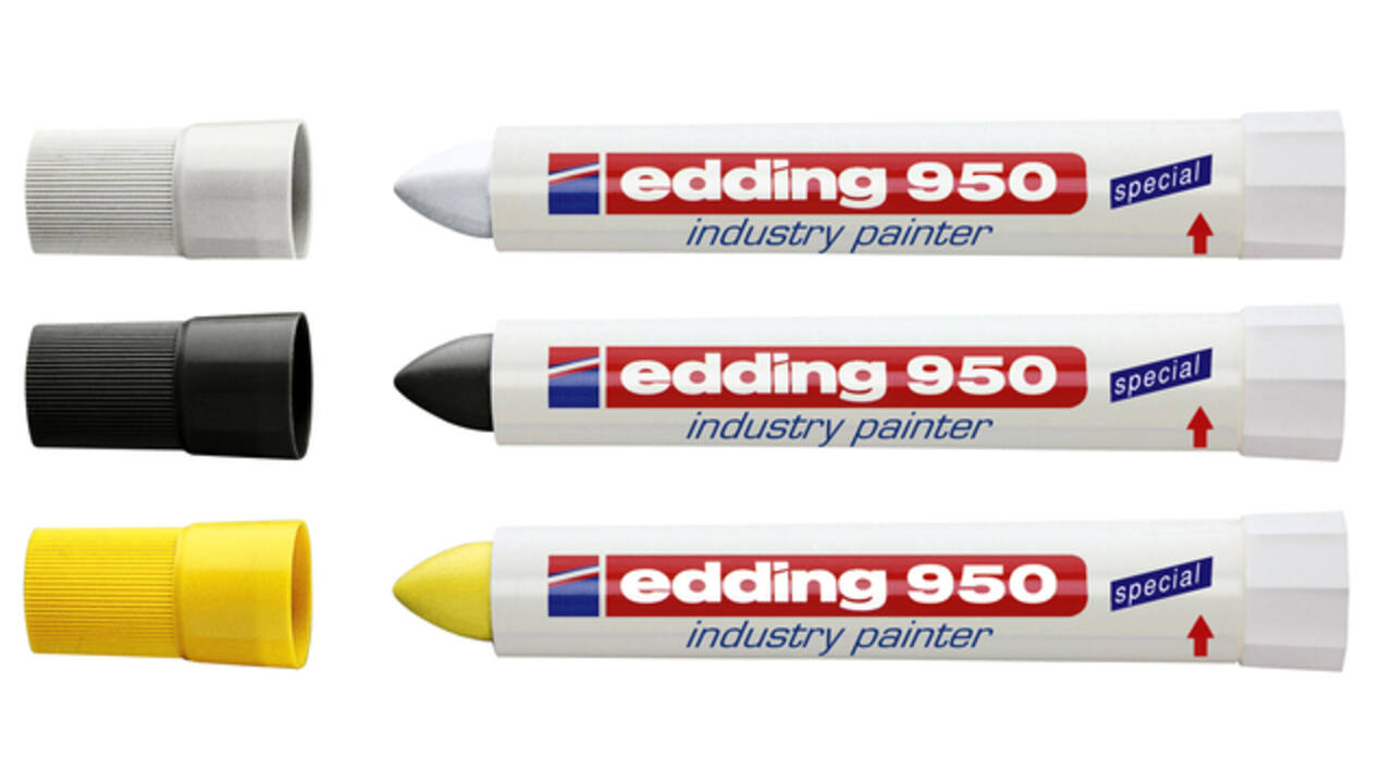 Viltstift edding 950 pastamarker industry rond 10mm geel