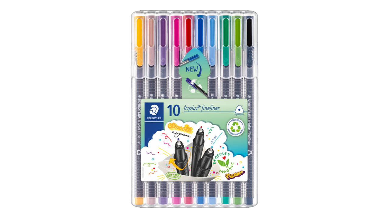 Fineliner Staedtler Triplus 334 assorti 0.3mm 10 stuks