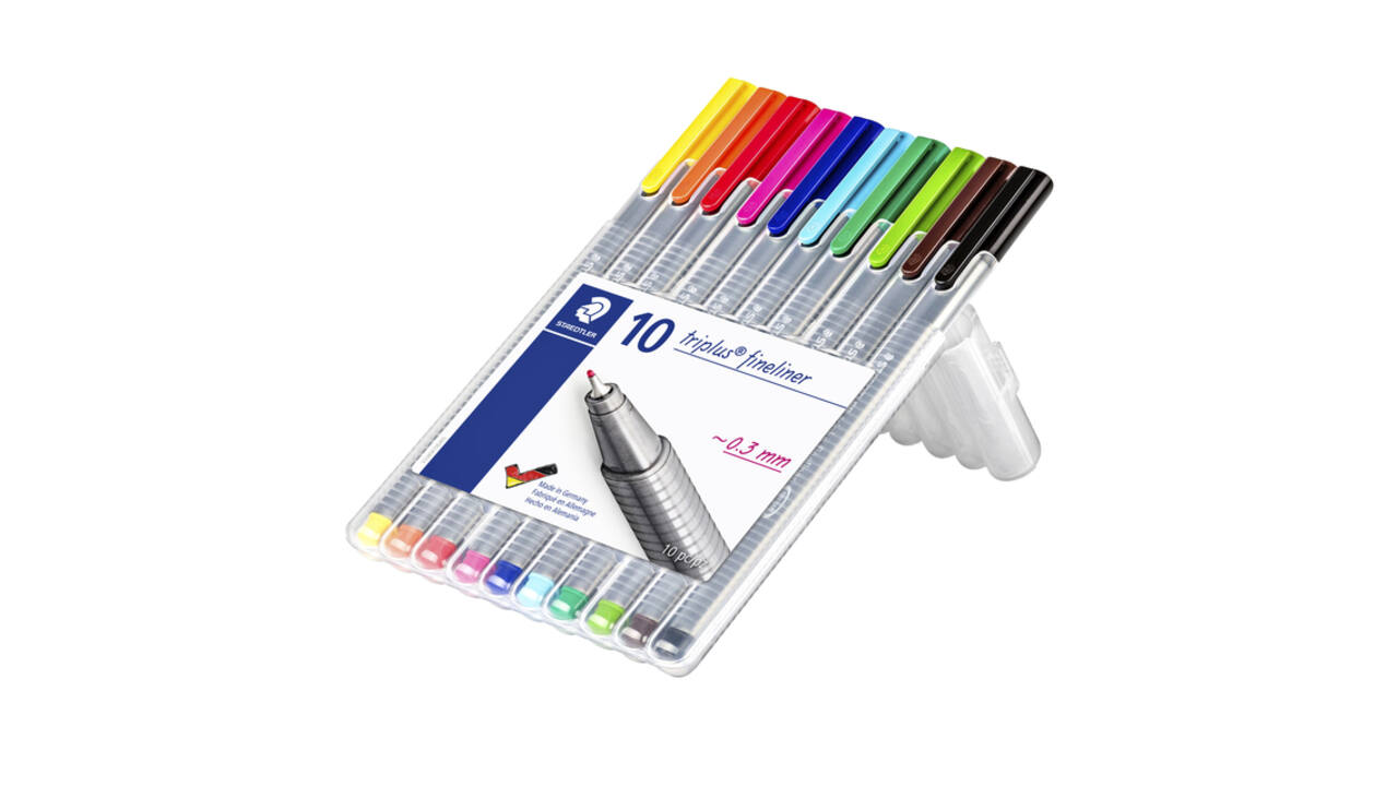 Fineliner Staedtler Triplus 334 assorti 0.3mm 10 stuks