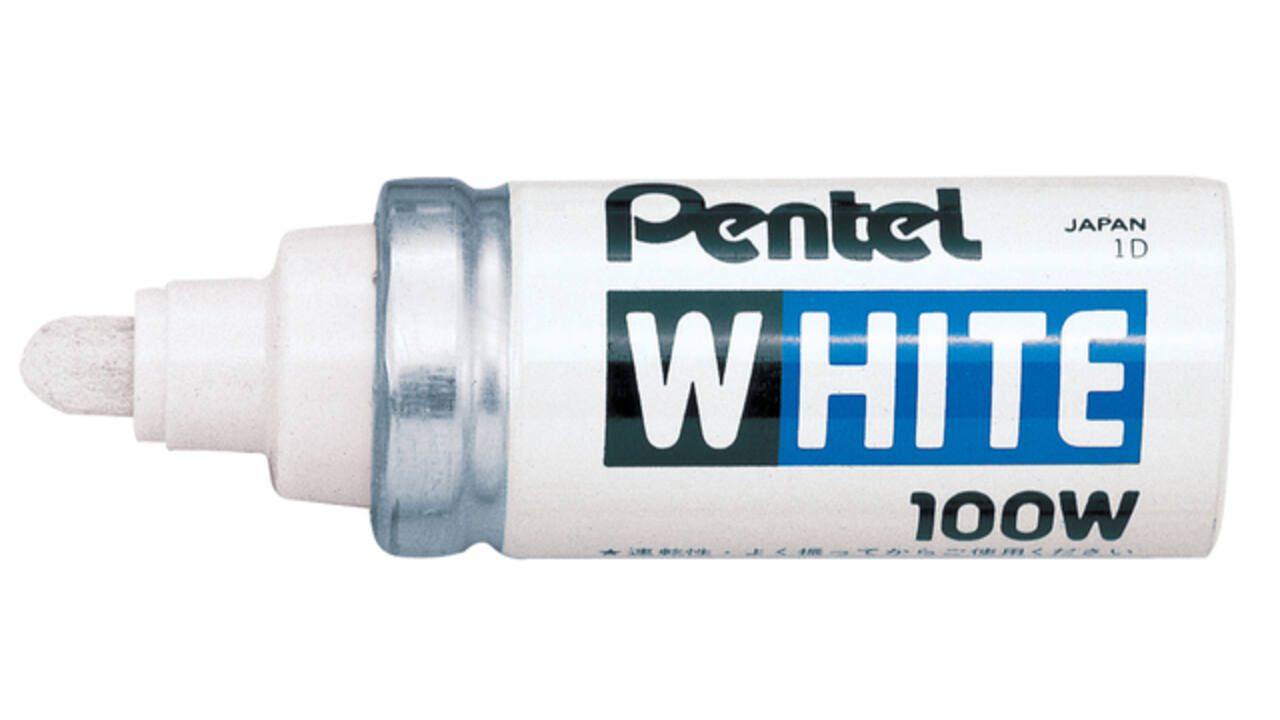 Viltstift Pentel 100W rond 4mm wit