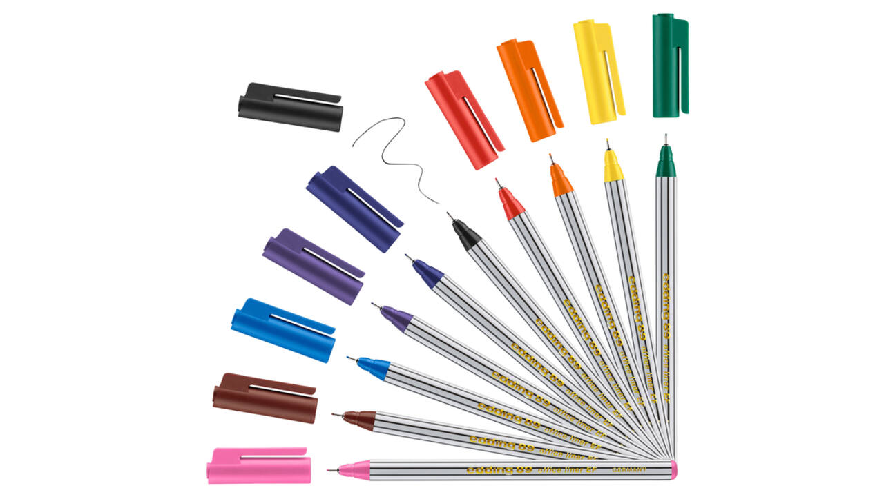 Fineliner Edding 89/10 fijn assorti blister à 10 stuks