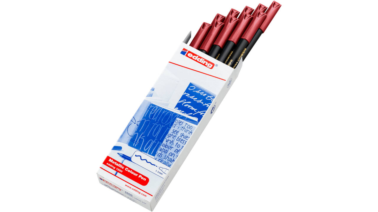 Fineliner edding 1200 072 fijn metallic rood