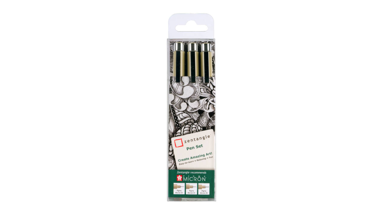 Tekenset Sakura Zentangle set à 3 pennen zwart