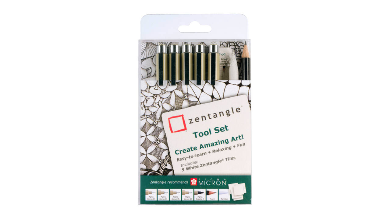 Tekenset Sakura Zentangle set à 12 delen assorti
