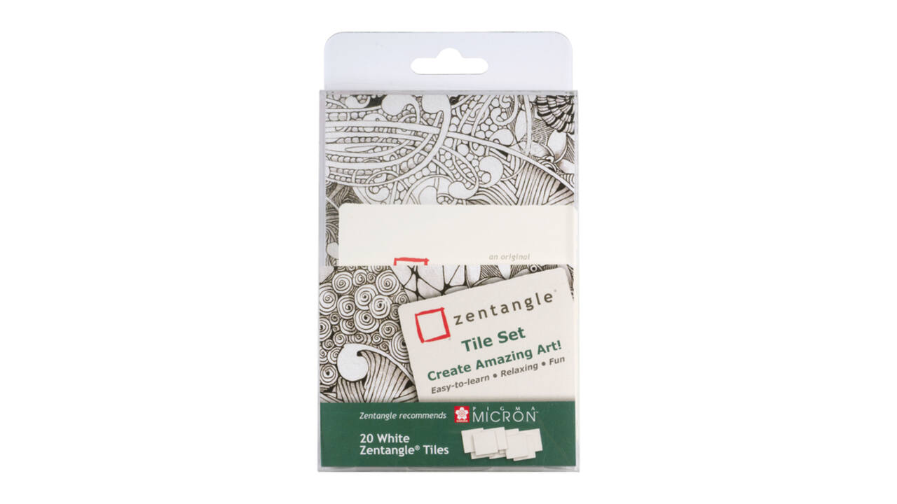 Tekenset Sakura Zentangle set à 20 patronen wit