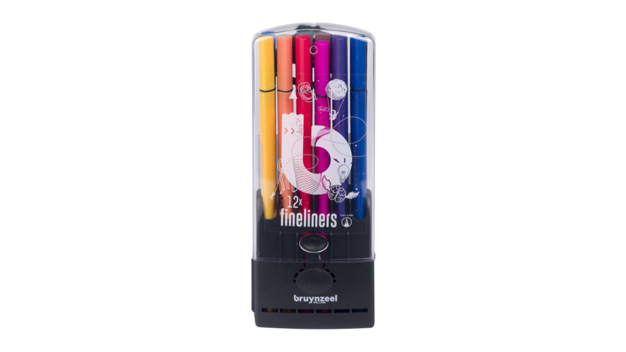 Fineliner Bruynzeel Teens assorti etui à 12 stuks