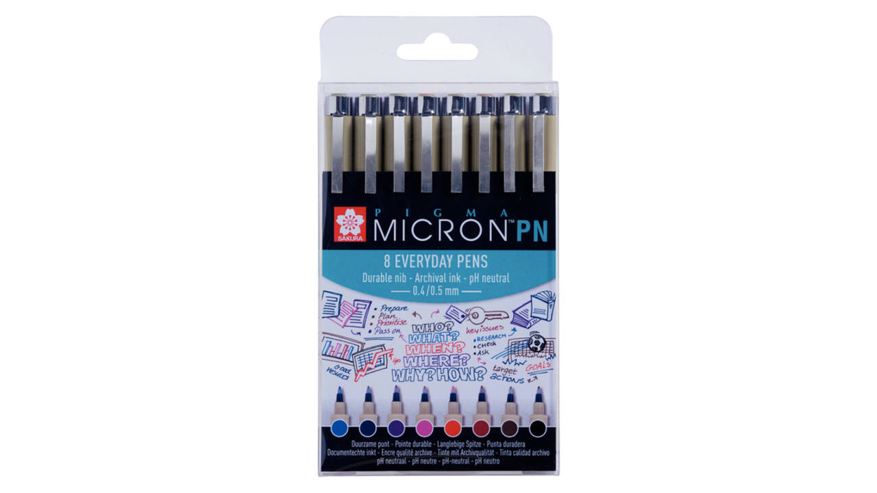Fineliner Sakura Pigma Micron 0.4mm blister à 8 stuks assorti