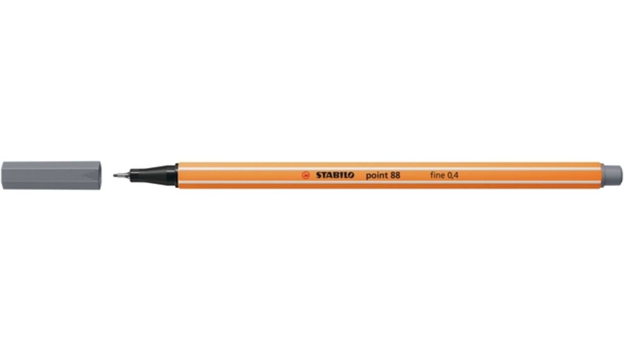 Fineliner STABILO point 88/96 fijn donkergrijs