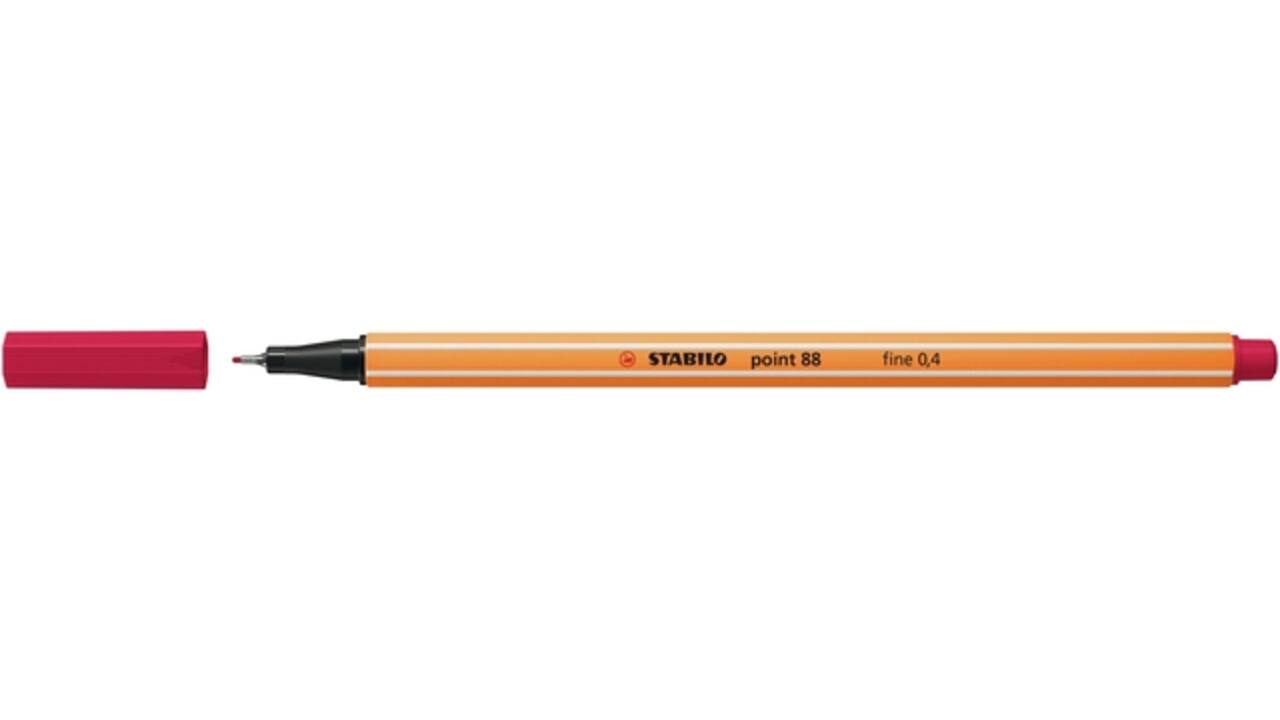 Fineliner STABILO point 88/50 fijn donkerrood