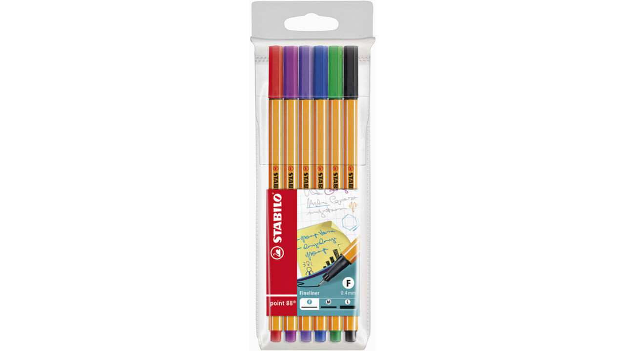 Fineliner STABILO point 88/6 fijn assorti  etui à 6 stuks