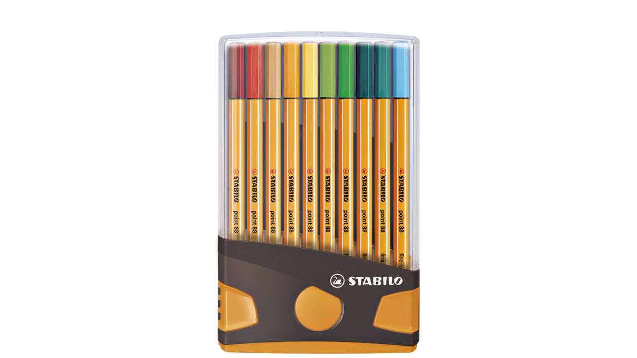 Fineliner STABILO point 88/20 ColorParade rollerset antr/or F ass 20st