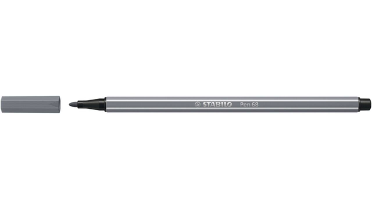 Viltstift STABILO Pen 68/96 medium donkergrijs