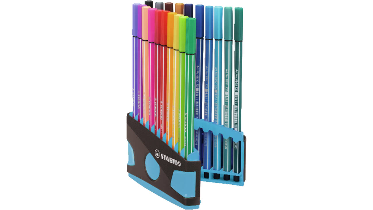 Viltstift  STABILO Pen 68/20 ColorParade in antr/turq etui M ass 20st