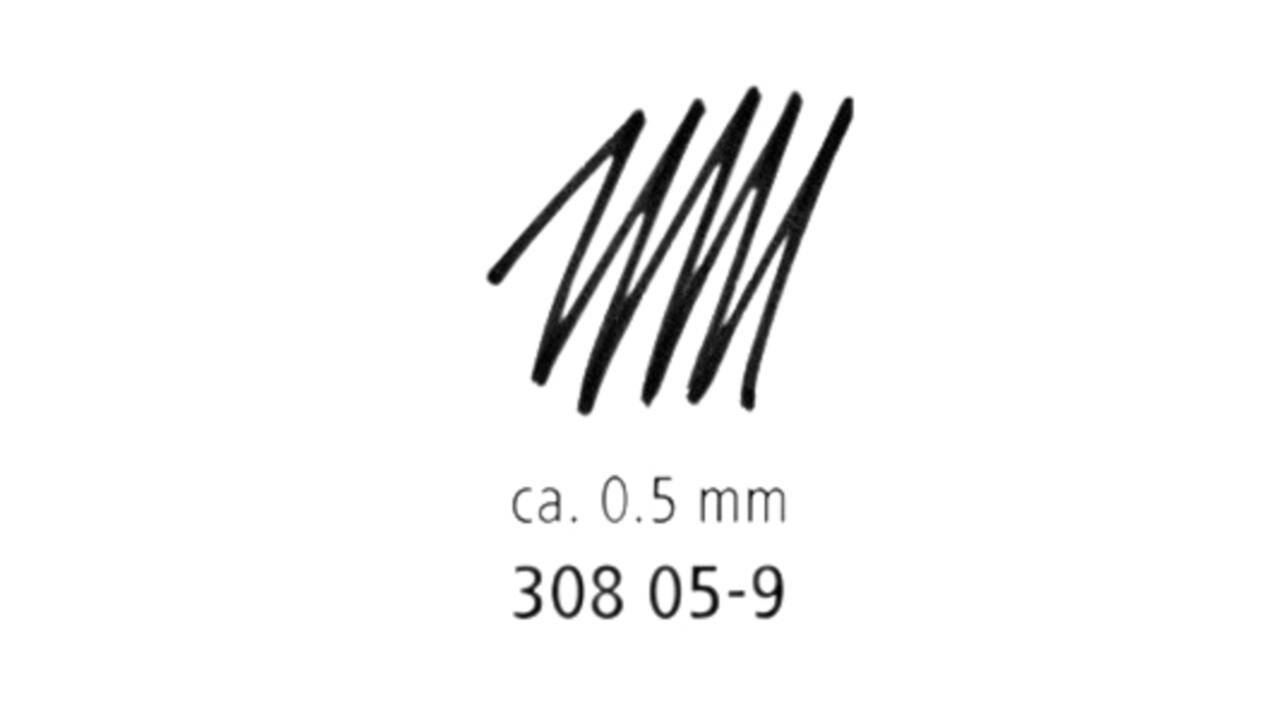 Fineliner Staedtler Pigment 308 zwart 0.5mm