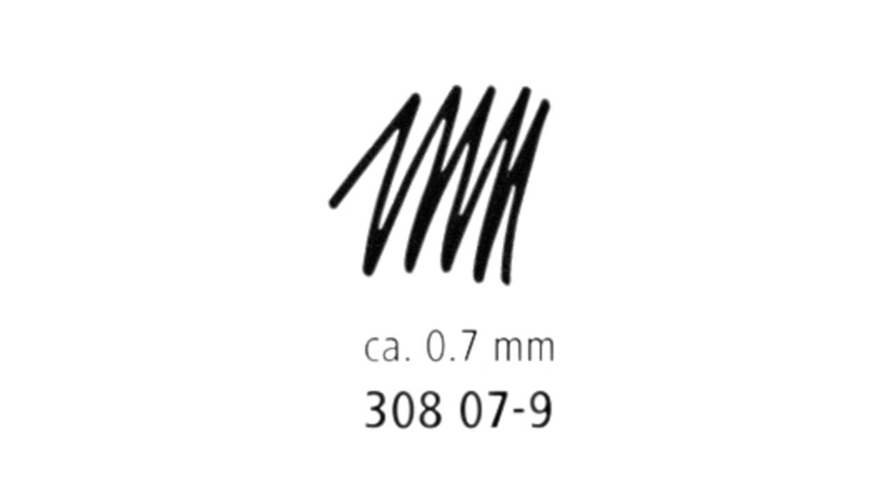 Fineliner Staedtler Pigment 308 zwart 0.7mm