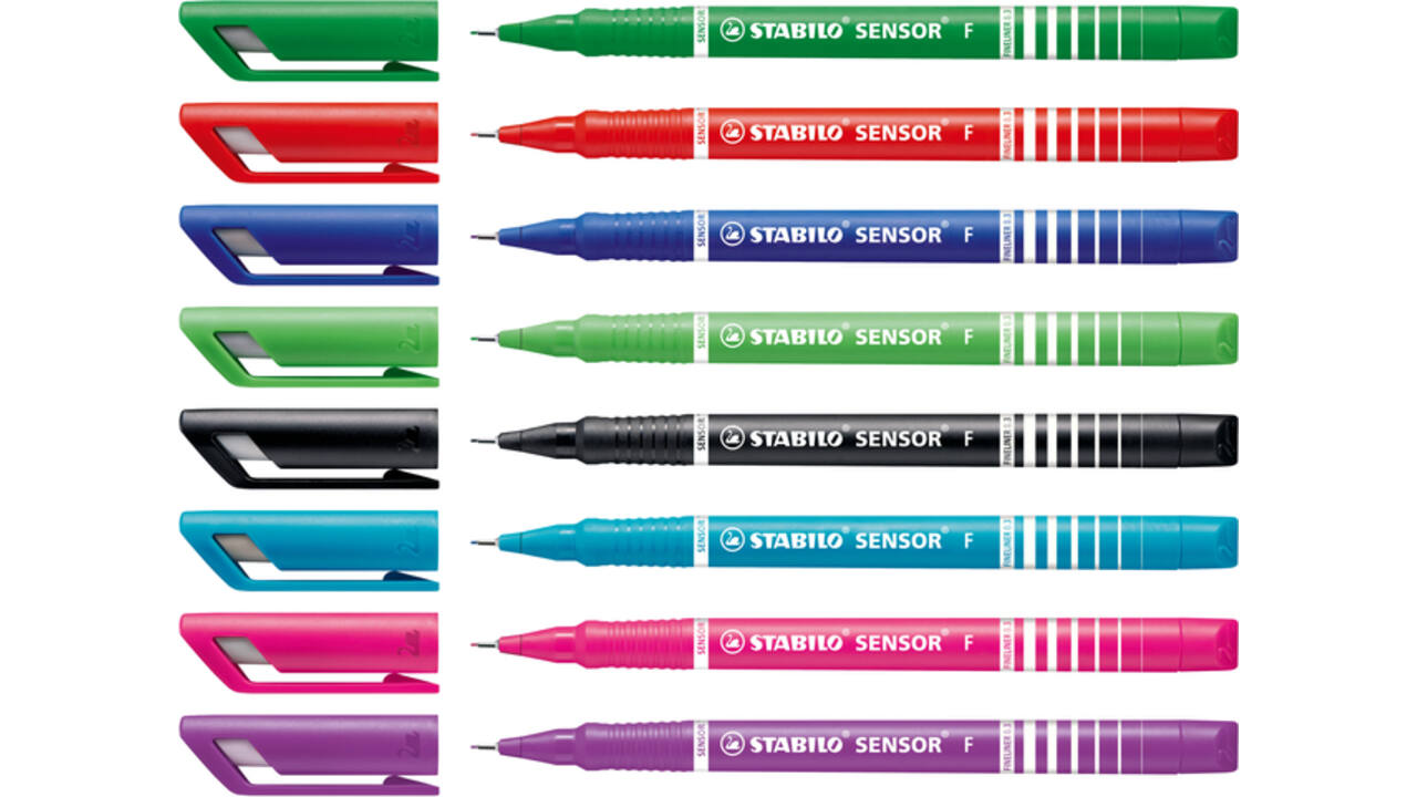 Fineliner STABILO Sensor 189/8 fijn assorti etui à 8 stuks