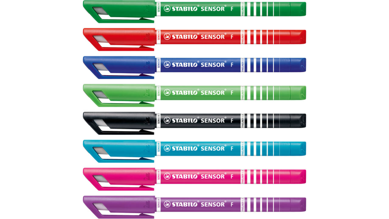 Fineliner STABILO Sensor 189/8 fijn assorti etui à 8 stuks