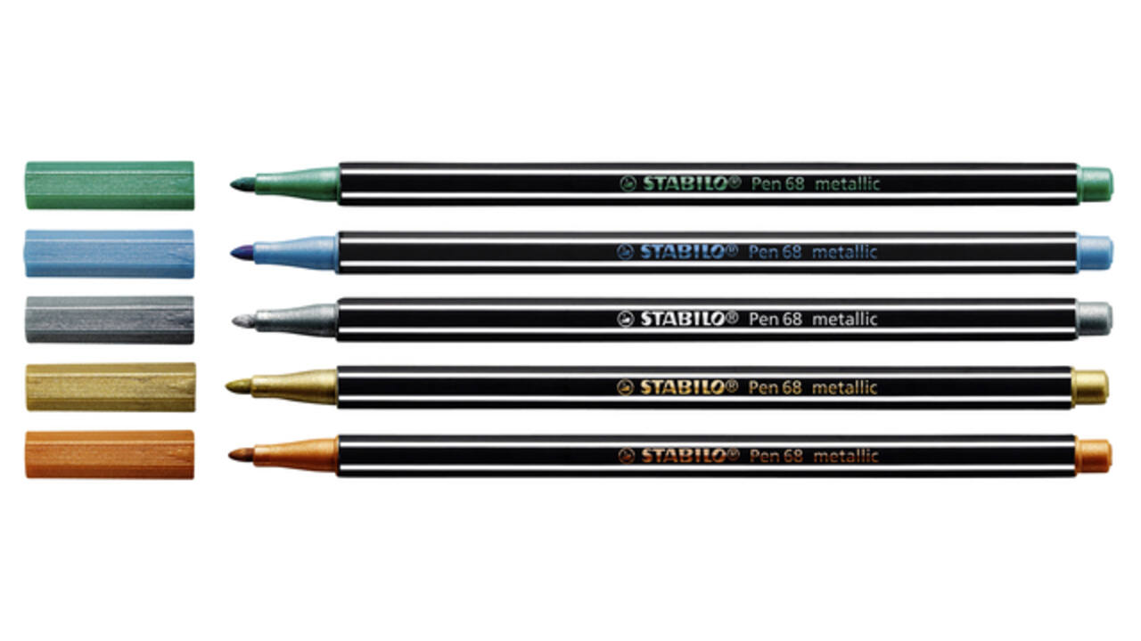 Viltstift STABILO Pen 68/841 medium metallic blauw