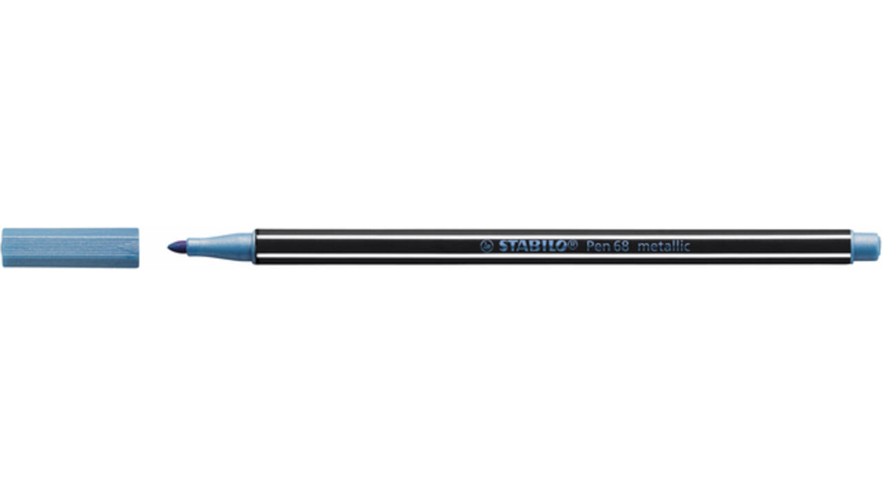 Viltstift STABILO Pen 68/841 medium metallic blauw
