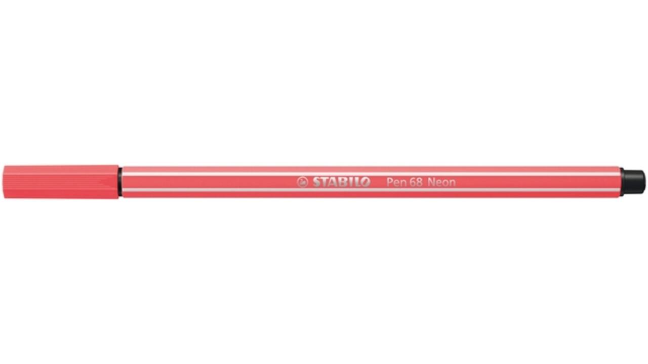Viltstift STABILO Pen 68/040 medium neon rood