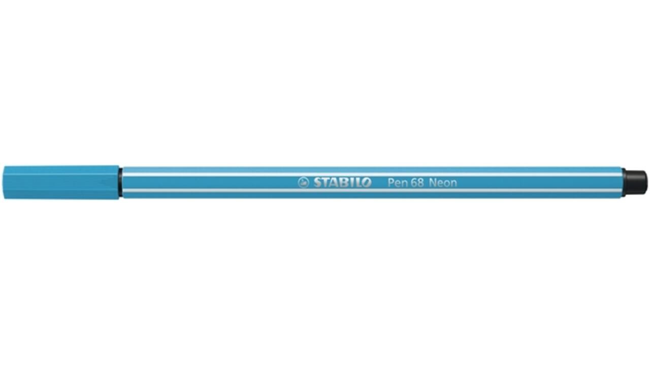 Viltstift STABILO Pen 68/031 medium neon blauw