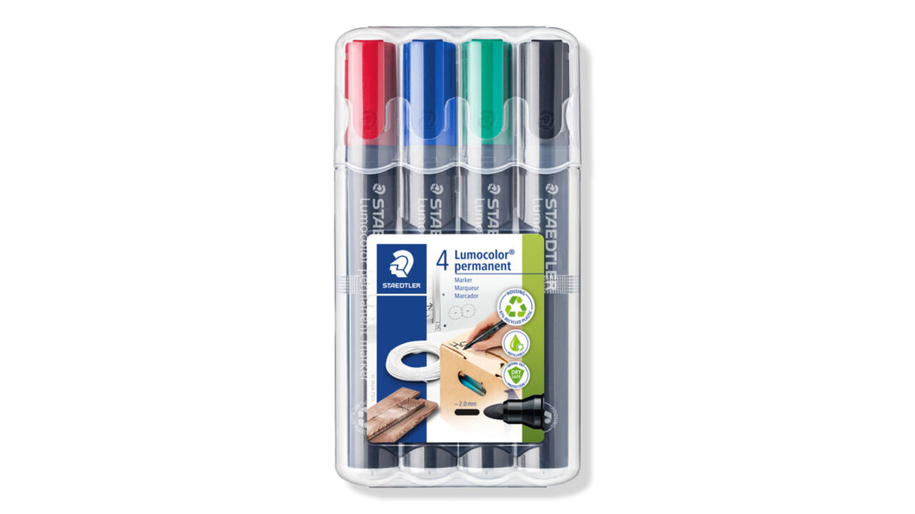 Viltstift Staedtler 356 voor flipover rond 2mm 4 stuks assor