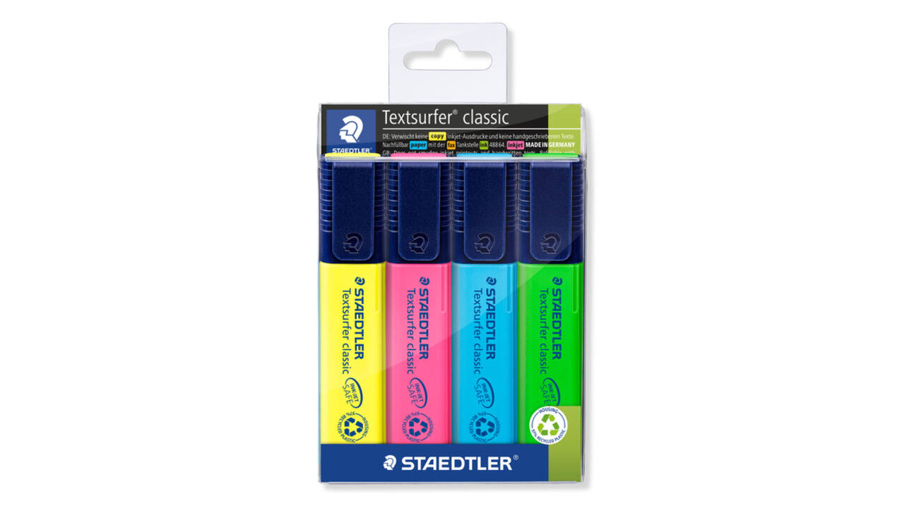 Markeerstift Staedtler 364 Textsurfer assorti 4 stuks
