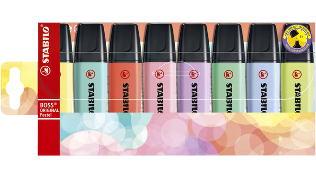 Markeerstift STABILO BOSS Original 70/8 pastel assorti etui à 8 stuks