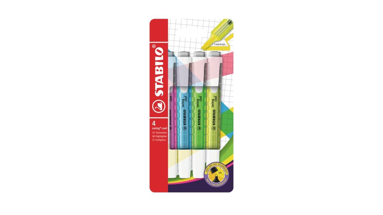 Markeerstift STABILO Swing cool 275/4 assorti etui à 4 stuks