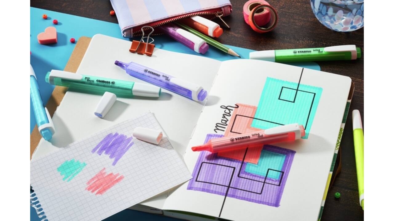 Markeerstift STABILO Swing cool 275/4 assorti etui à 4 stuks