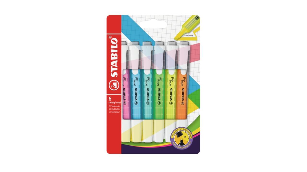 Markeerstift STABILO Swing cool 275/6 assorti etui à 6 stuks
