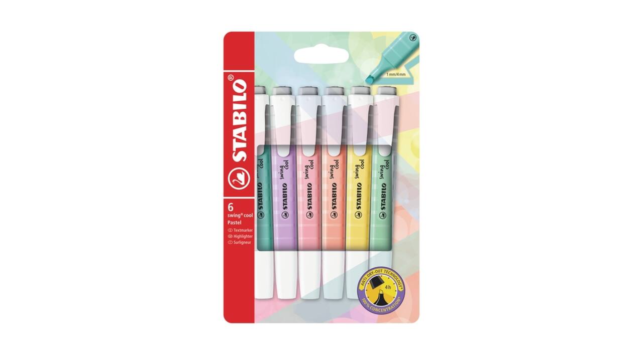 Markeerstift STABILO Swing cool 275/6 pastel assorti etui à 6 stuks