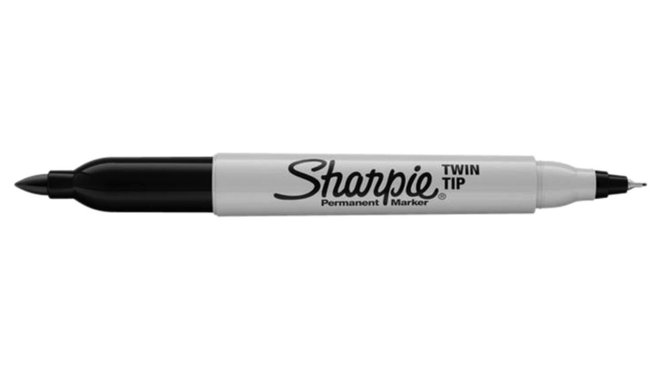 Viltstift Sharpie rond Twin tip ultra fijn & fijn zwart 2 stuks
