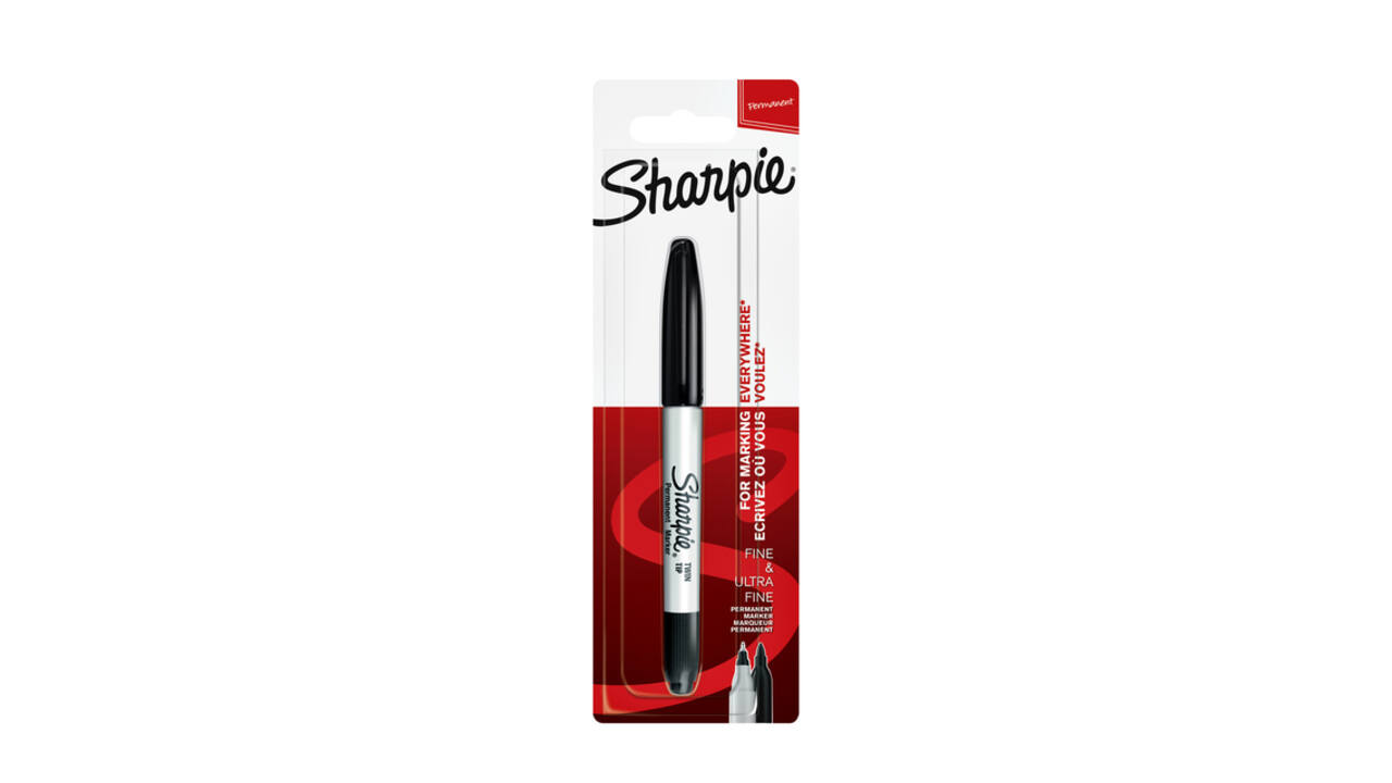 Viltstift Sharpie rond Twin tip ultra fijn & F zwart blister à 1 stuk