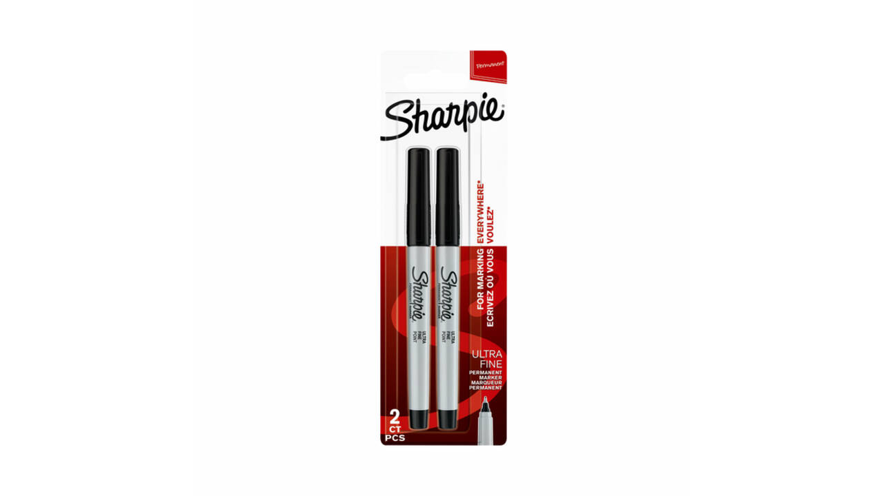 Viltstift Sharpie rond ultra fijn zwart blister à 2 stuks
