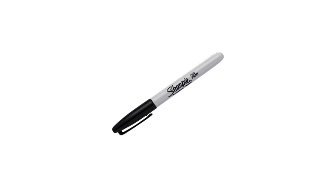 Viltstift Sharpie rond fijn zwart blister à 2 stuks