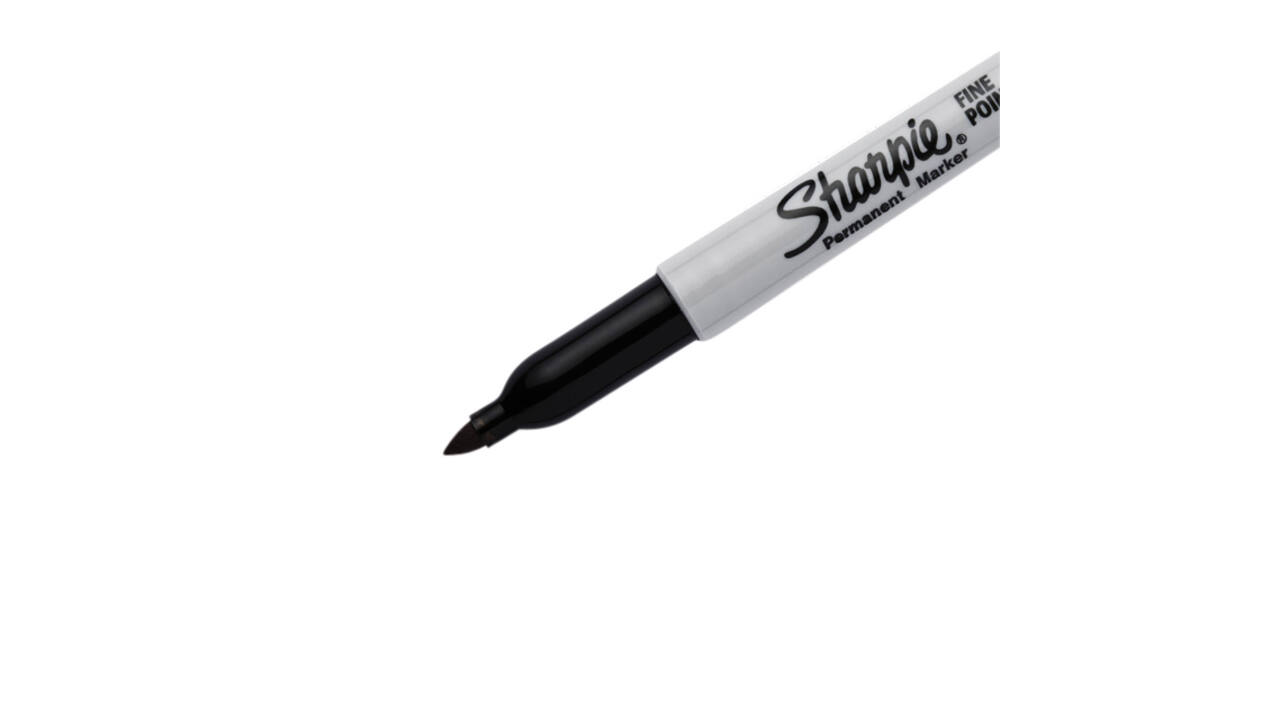 Viltstift Sharpie rond fijn zwart blister à 2 stuks