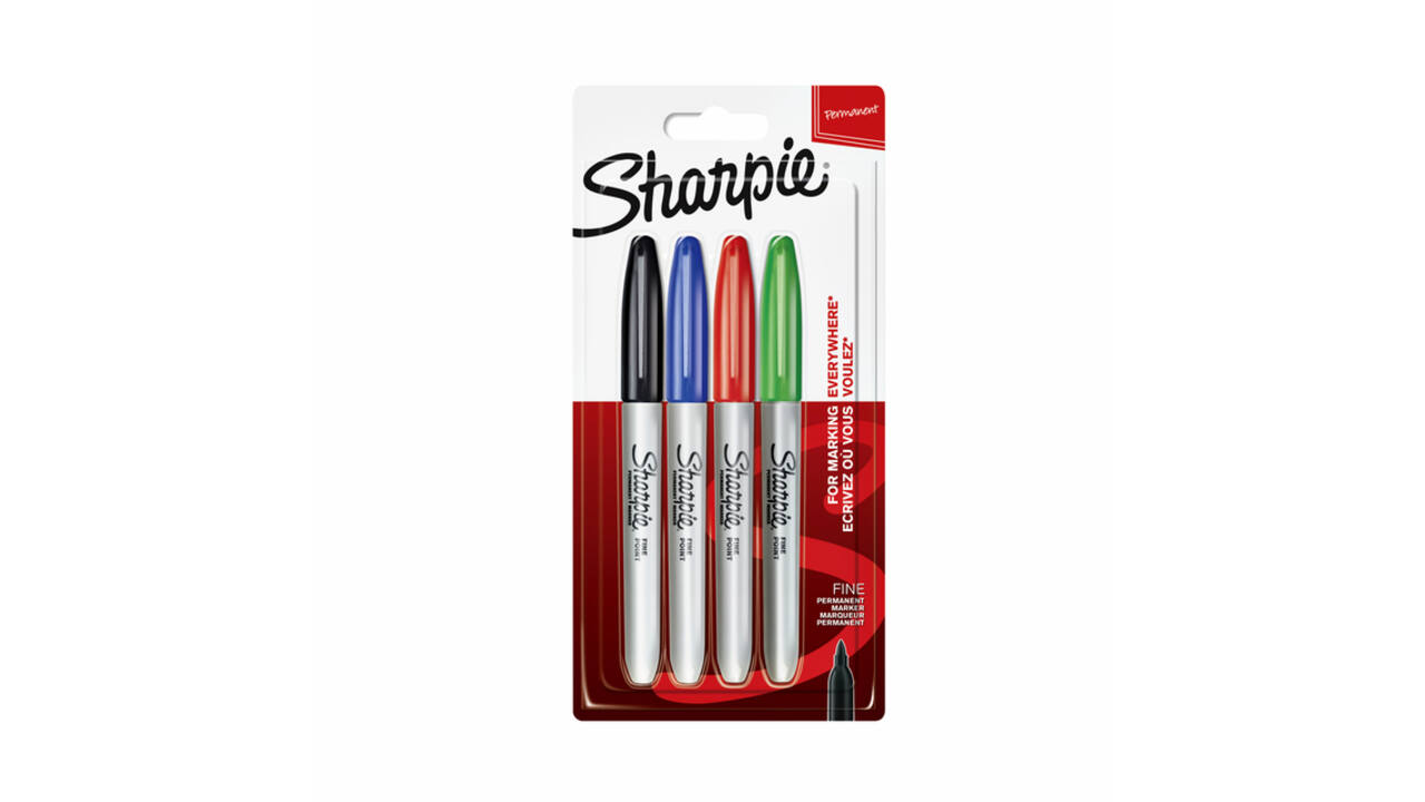 Viltstift Sharpie rond fine assorti blister à 4 stuks