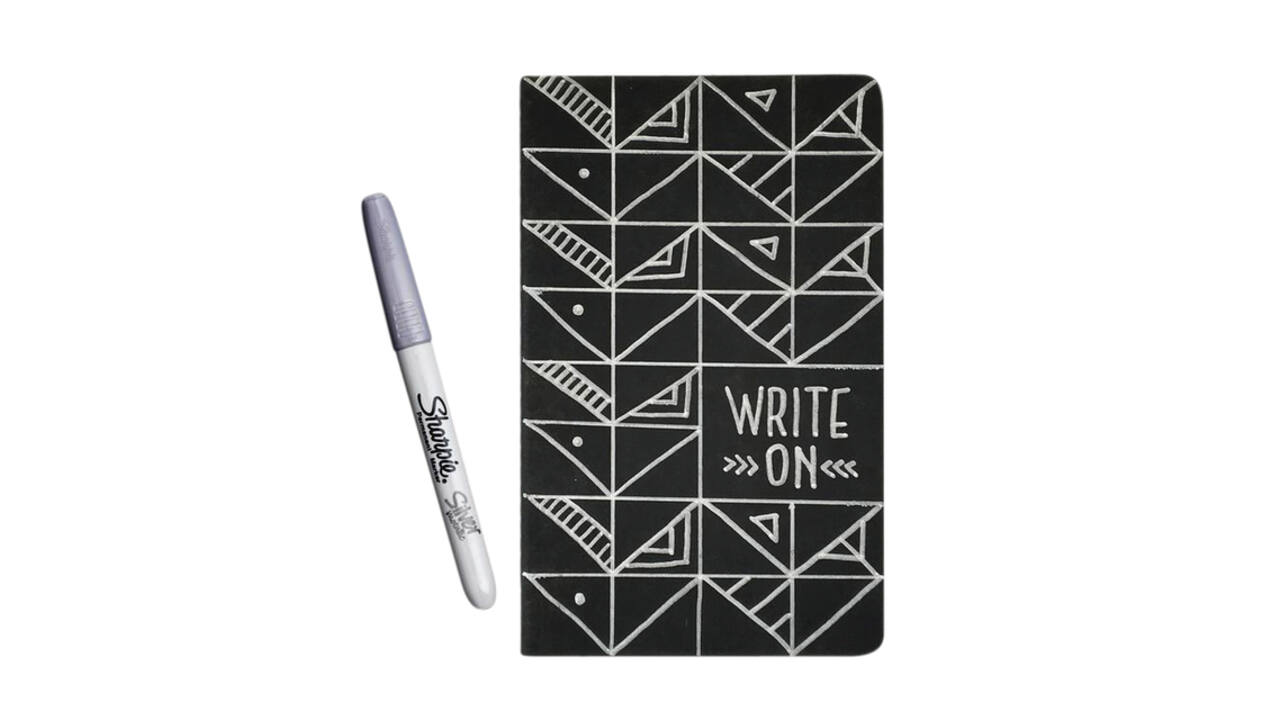 Viltstift Sharpie rond fijn metallic zilver blister à 1 stuk