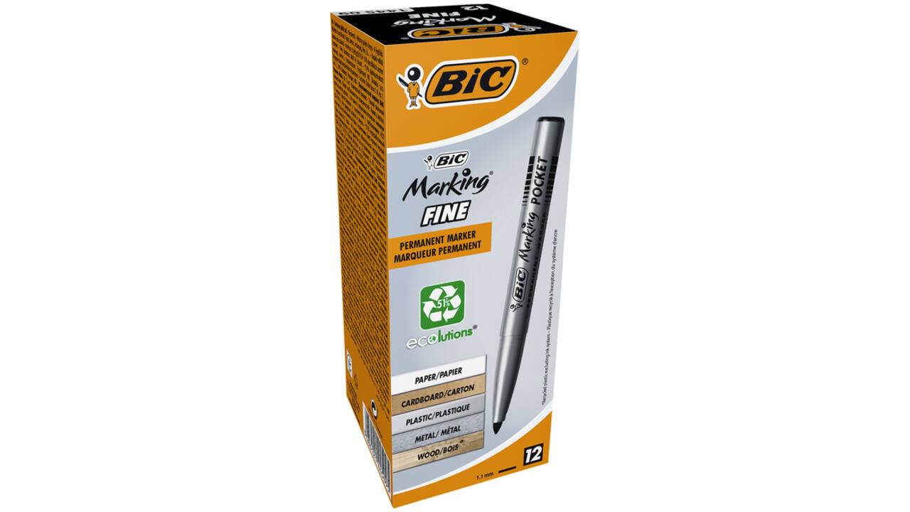 Viltstift Bic 1445 ecolutions rond fijn zwart