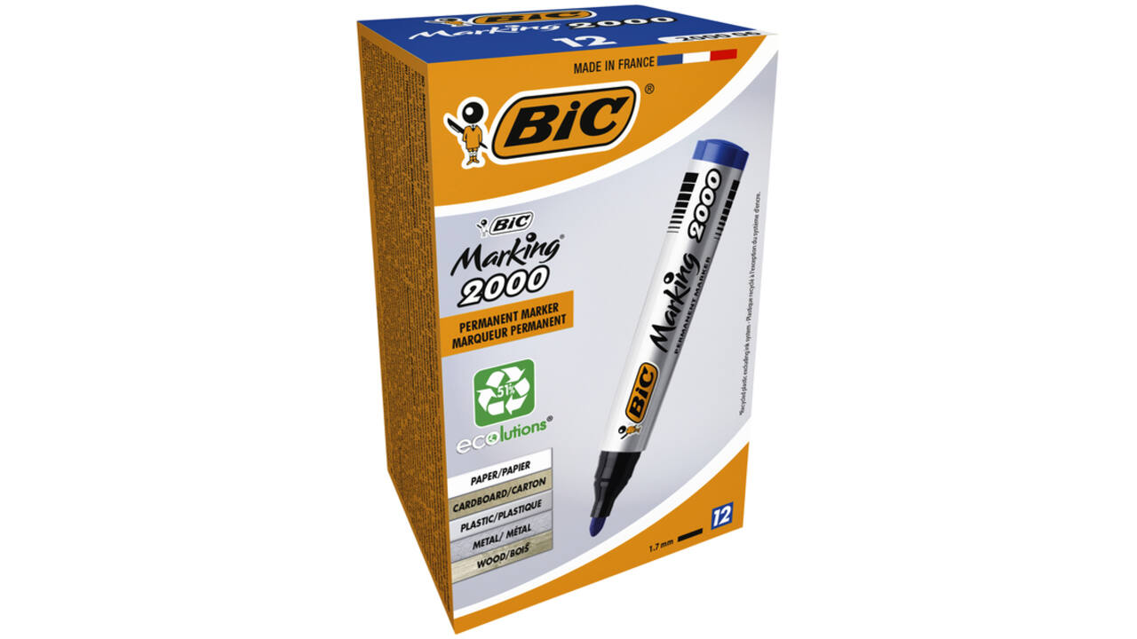 Viltstift Bic 2000 ecolutions rond large blauw