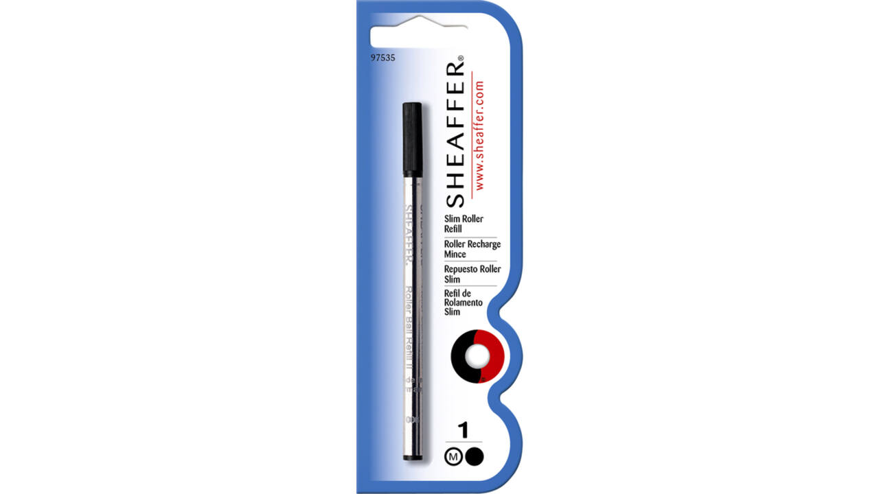 Rollerpenvulling Sheaffer slim medium zwart blister à 1 stuk