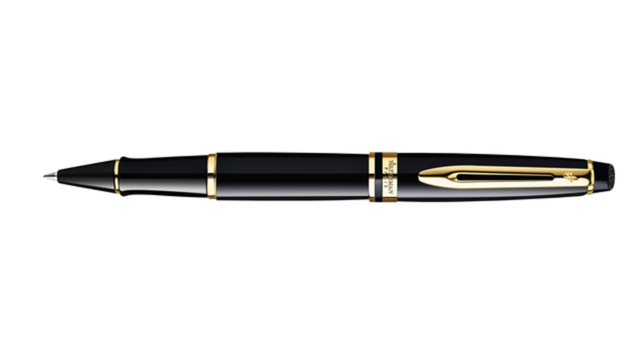 Rollerpen Waterman Expert black lacquer GT fijn