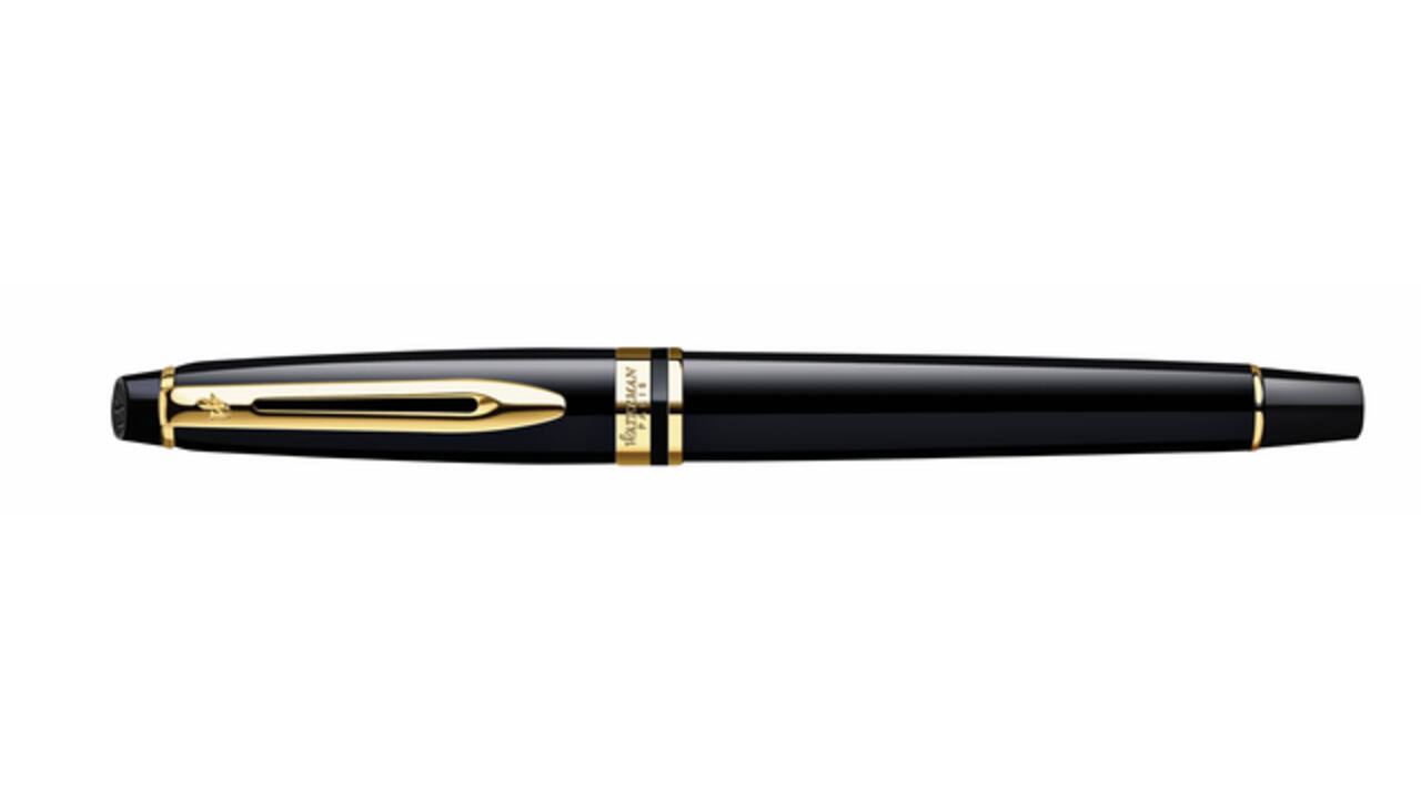 Rollerpen Waterman Expert black lacquer GT fijn