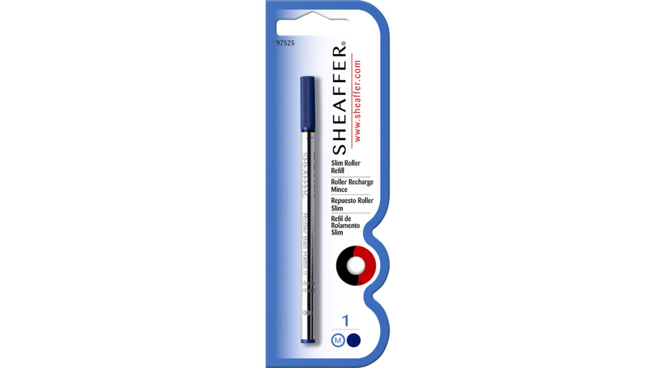 Rollerpenvulling Sheaffer slim medium blauw blister à 1 stuk