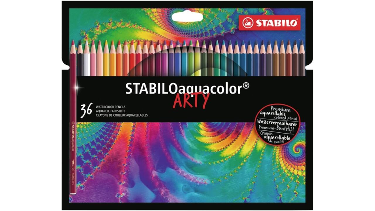 Kleurpotloden STABILO 1636 aquacolor Arty assorti etui à 36 stuks