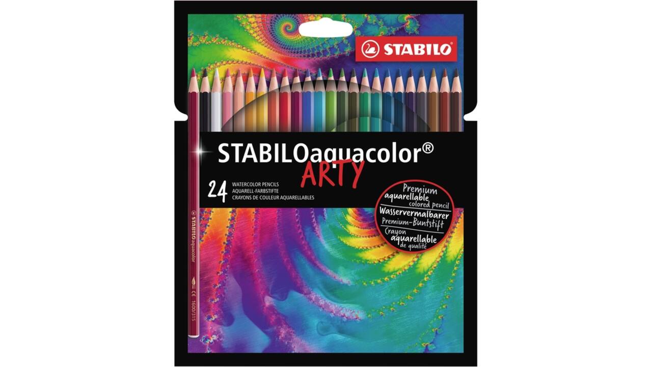 Kleurpotloden STABILO 1624 aquacolor Arty assorti etui à 24 stuks
