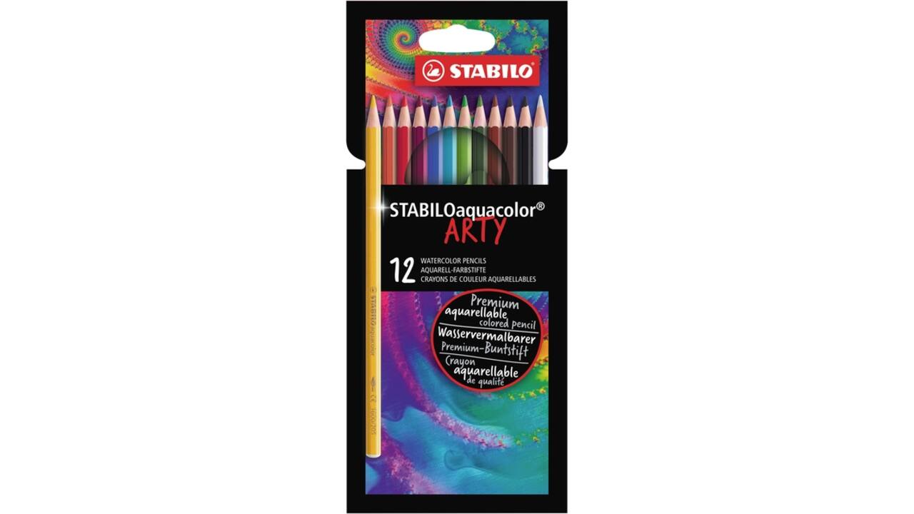 Kleurpotloden STABILO 1624 aquacolor Arty assorti etui à 12 stuks